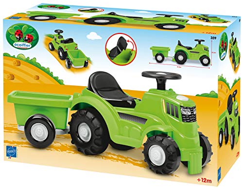 Écoiffier Jouets 359 - Tractor Portador y Remolque para niños de 12 a 36 Meses, Fabricado en Francia