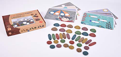 edx education 75152 Juego de piedras ecológicas para actividades infantiles, diseño de arcoíris