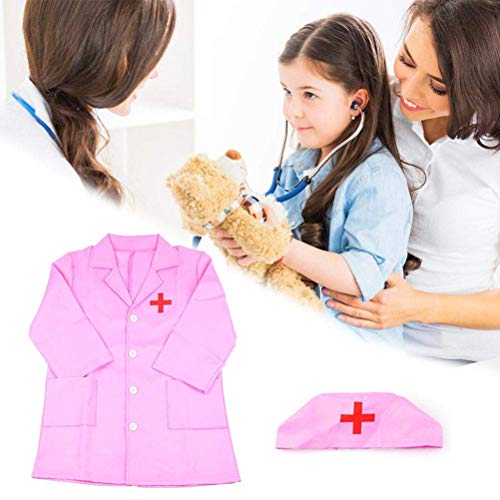 Egosy - Bata de médico para niños, bata de laboratorio, juego de accesorios para niñas, juego de rol, disfraz de Halloween