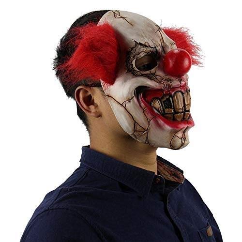 Eizurs Máscara de Halloween Horror Holloween Latex Payaso Máscara Adulto con Red Hair Killer Party Masks