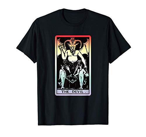 El Diablo Carta Tarot Bruja Adivino Brujería Psíquico Pastel Camiseta