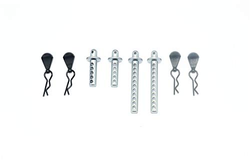 Element Enduro Sendero Trail Truck Upgrade Parts Aluminium Front + Rear Body Post - 8Pc Set Grey Silver