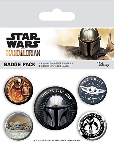 empireposter Star Wars The Mandalorian - Juego de 5 chapas para fans (25/38 mm de diámetro), diseño de Star Wars