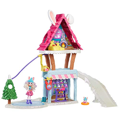 Enchantimals Hoppin' SKI Chalet con Bevy Bunny Y MUÑECAS Jump