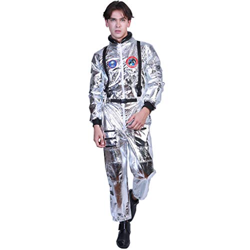 EraSpooky Plateada para Hombre Astronauta Cadete del Espacio Americano Lujo (X-Large)