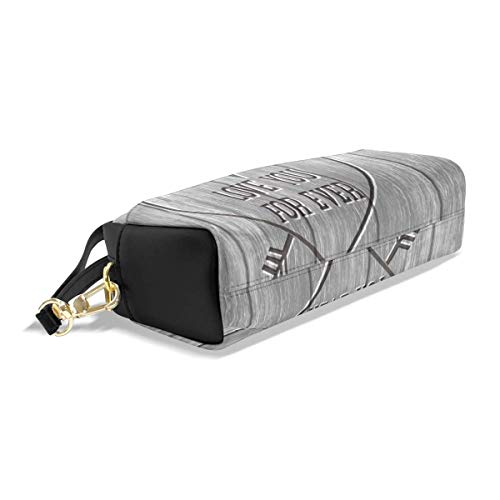 Estuche para lápices Bolsa Amor Corazón Tablero de madera tallada Organizador gris Soporte para bolígrafo Caja Monedero para mujer Monedero Bolsa de maquillaje cosmético impermeable