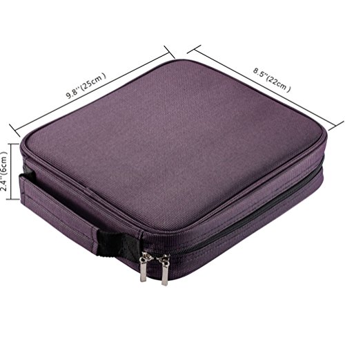 Estuche UTRO de tela oxford, de gran capacidad (120 lápices normales), con asa , color morado