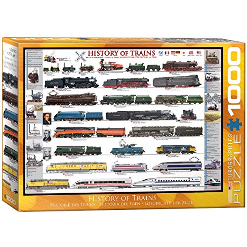 EuroGraphics History of Trains 1000pcs Puzzle - Rompecabezas (Puzzle Rompecabezas, Vehículos, Niños y Adultos, Niño/niña, Interior, Caja)