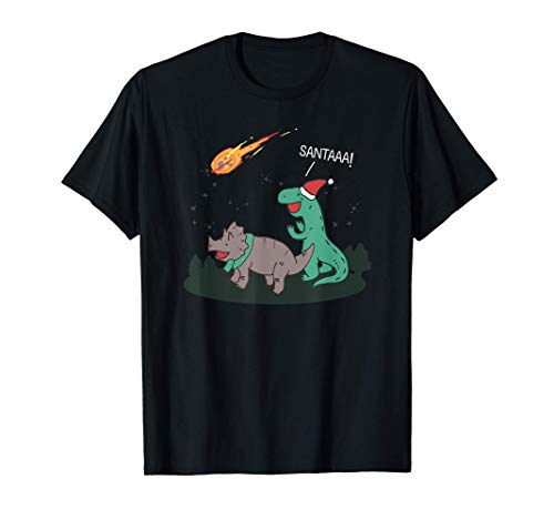 Extinción de dinosaurios, Santa, Navidad divertida Camiseta