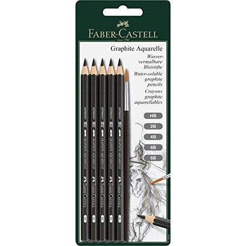 Faber-Castell 117897 - Blíster con 5 ecolápices, de grafito acuarelables, para artistas Graphite Aquarelle