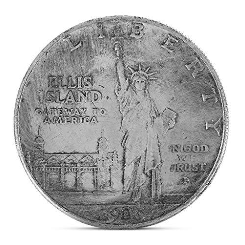 FATTERYU Copia 1906 Estados Unidos de América Morgan Moneda Estatua de la Libertad Antorcha en relieve chapado en plata Recuerdo moneda de cobre