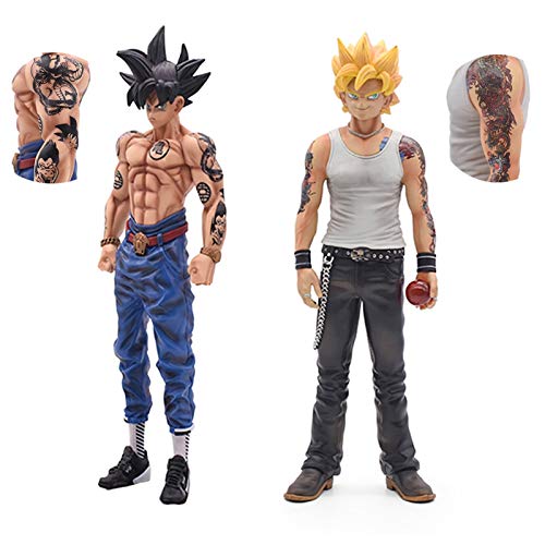 FFLSDR Goku Acción Figura Dragón Bola Z 30 Cm Tatuajes Hijo Goku Super Saiyan Colección Modelo Juguete Caja (Color : White)