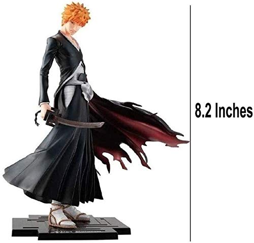 Figura de anime Bleach Ichigo Kurosaki Figura de acción Modelo coleccionable 8.2 pulgadas Cielo Cerraduras de la Luna Carácter Estatua Juguetes Adornos de escritorio figuras dragon ball super WANGSHAO