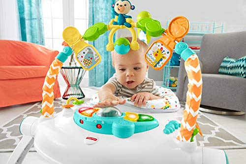 Fisher-Price Jumperoo Compact Carnaval con luces, sonidos y música, plegable para facilitar el transporte, 9 meses y más, FDG98