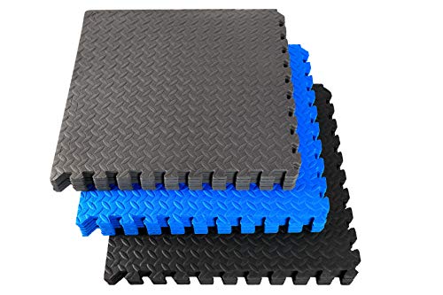 Fitem - Baldosas de Espuma EVA Premium & Ambiental, Alfombra puzle, protección de Suelo, Deporte, Piscina, Crossfit, musculación - Gym, jardín, Interior - Exterior, 60 x 60 x 1 cm, Bleu-12pc