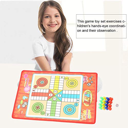 Flying Chess Board Game Family Parent-Child Game Party Game Non-Woven Cloth Flight Chess Board Juego Educativo Flying Chess Toy Set Interesante Juego de Mesa Interactivo Juguetes