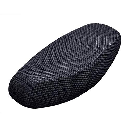 Funda De Asiento De Motocicleta Protector De Silla Transpirable Cojín Asiento Resilient Mesh Net Scooter Mat Bicicleta Bicicleta Protección Antideslizante (L)