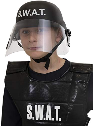 Funidelia | Casco SWAT para niño y niña ▶ Guardia, Agente, FBI, Profesiones - Negro, Accesorio para Disfraz