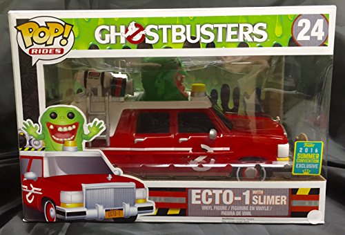 Funko 9925 – Cazafantasmas 2016, Figura Pop Vinyl 24 Ecto-1 con Slimer (Moquete)