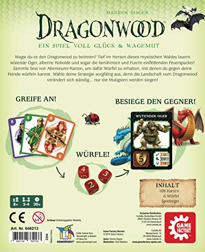 Game Factory 646213 Dragonwood - Juego de Cartas para Amigos y Familia, para niños de 8 años