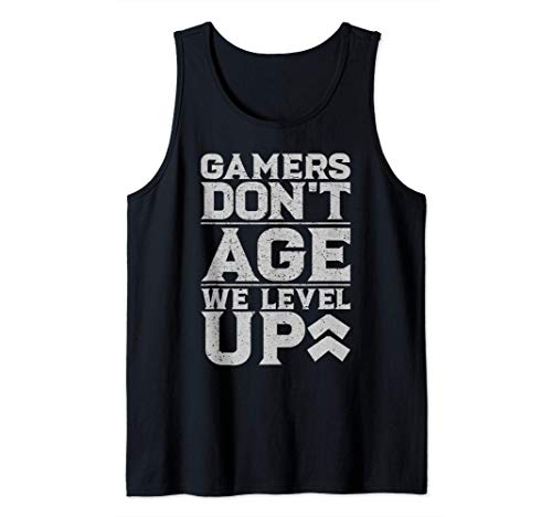 Gamers Don't Age We Level Up Funny Pun Arcade Games Gift Camiseta sin Mangas