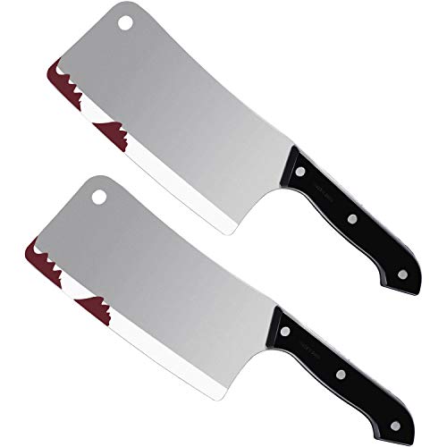 Gejoy 2 Piezas Cuchillos Sangrientos de Halloween Cuchillo Falso Cuchillo de Armas Sangrientas de Plástico Juguetes para Favores de Fiesta de Cosplay de Halloween (Conjunto de Estilos 3)