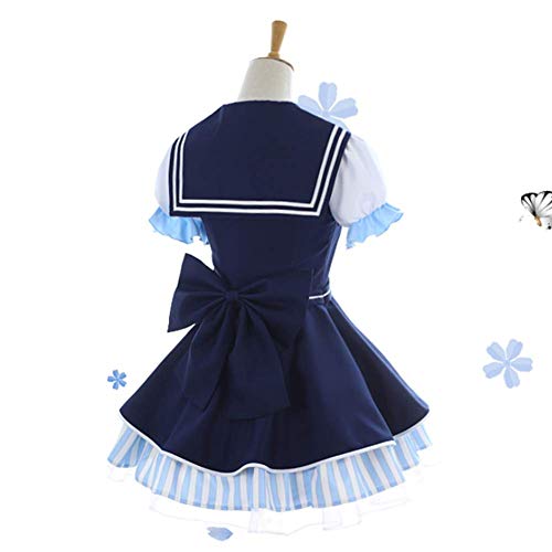 GGOODD Anime LoveLive! Honoka Kousaka Cosplay Costume Halloween Carnaval Trajes De Escenario Mujer Azul Oscuro Traje De Marinero Uniforme Set,Azul,M