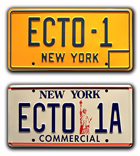 Ghostbusters | ECTO-1 + ECTO-1A | Metal Stamped License Plates