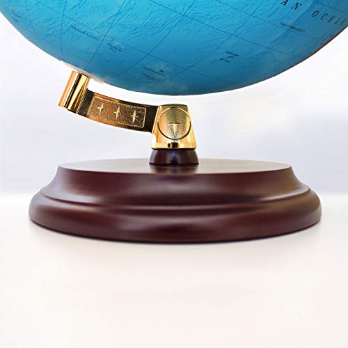 Globo Magallanes Vasa con Mapa político o Laminado a Mano, Independiente sin meridiano de 32 cm de diámetro, Globo con pie de Madera marrón Rojizo Escala 1:40.000.000 Mapa político 32 cm