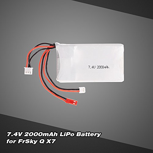 Goolsky Batería Lipo 2S 7.4V 2000mAh 8C Lipo Batería para FrSky Taranis Q X7 2.4G ACCST 16CH Control Remoto RC Transmisor