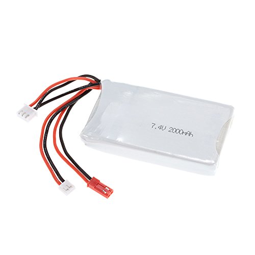 Goolsky Batería Lipo 2S 7.4V 2000mAh 8C Lipo Batería para FrSky Taranis Q X7 2.4G ACCST 16CH Control Remoto RC Transmisor