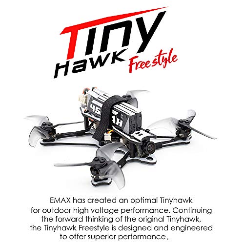 Goolsky EMAX Tinyhawk Freestyle 115mm Racing Drone 2.5inch Propeller F4 5A ESC Motor sin Escobillas 600TVL FPV Racing RC Drone Versión BNF para Principiantes RC