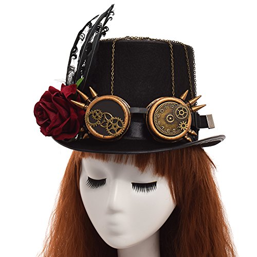 GRACEART Victoriano Steampunk Parte Superior Sombrero (Hombre)