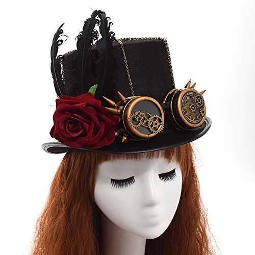 GRACEART Victoriano Steampunk Parte Superior Sombrero (Hombre)