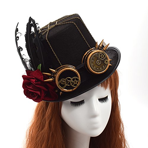 GRACEART Victoriano Steampunk Parte Superior Sombrero (Hombre)