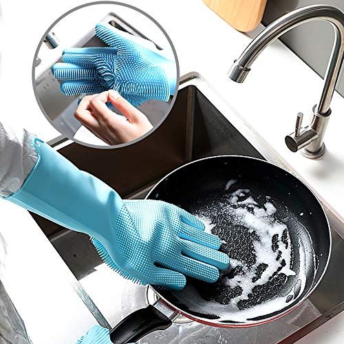 Guantes para Lavar Platos De Silicona para El Hogar Femenino Artefacto Mágico para Lavar Platos De Goma Quehaceres Domésticos Duradero Impermeable Lavado De Verduras,e