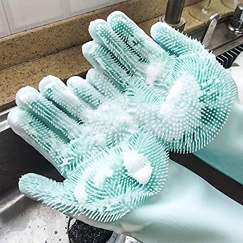 Guantes para Lavar Platos De Silicona para El Hogar Femenino Artefacto Mágico para Lavar Platos De Goma Quehaceres Domésticos Duradero Impermeable Lavado De Verduras,e