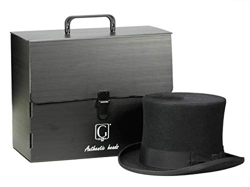 Guerra Top Hat Cabello fieltro Cilindro 14 cm sombrero de fieltro – Negro negro 56

