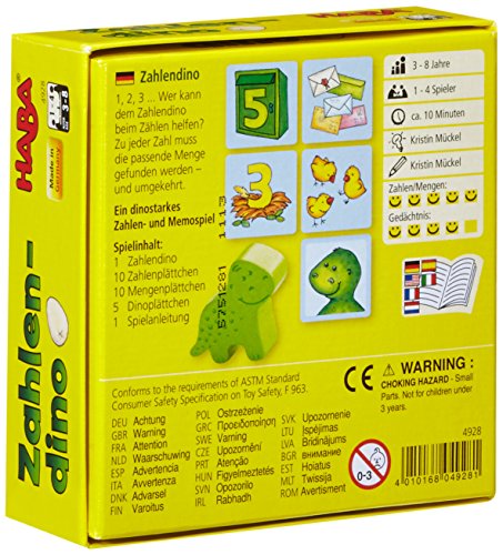 HABA 4928 Zahlendino - Juego Educativo con Cifras (en alemán)