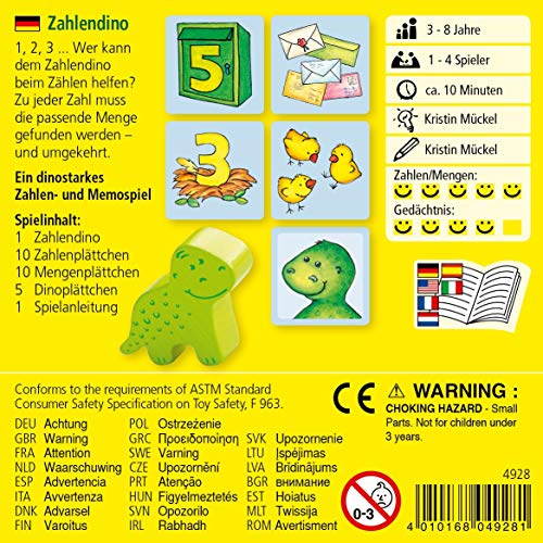 HABA 4928 Zahlendino - Juego Educativo con Cifras (en alemán)