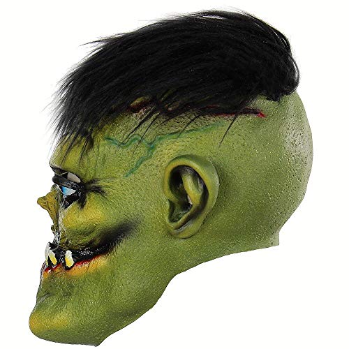 Halloween Masks Scary Green Monster Masks Adult Horror Costume Party Cosplay Props Head Mask for Adults and Kids Latex Horror