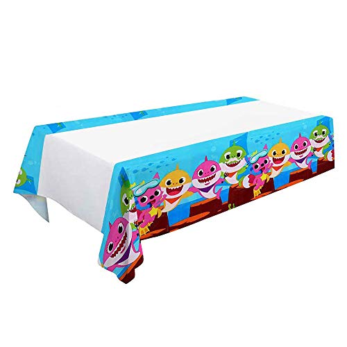 HASAKA Mantel de plástico de tiburón, Mantel desechable para Videojuegos, Suministros para Fiestas de cumpleaños, Decoraciones para niños, niños mesas rectangulares Paquete de 2