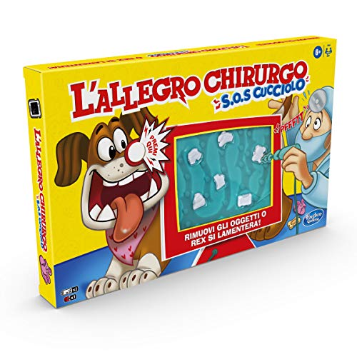 Hasbro Gaming - El Allegro Chirurgo S.O.S. Cachorro, Juego en Caja con Sonidos