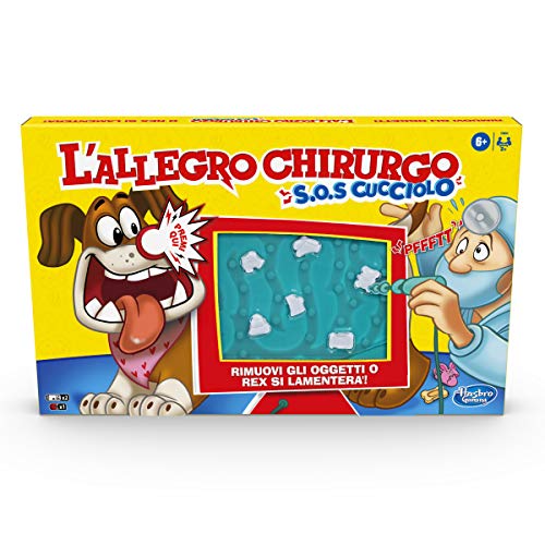 Hasbro Gaming - El Allegro Chirurgo S.O.S. Cachorro, Juego en Caja con Sonidos