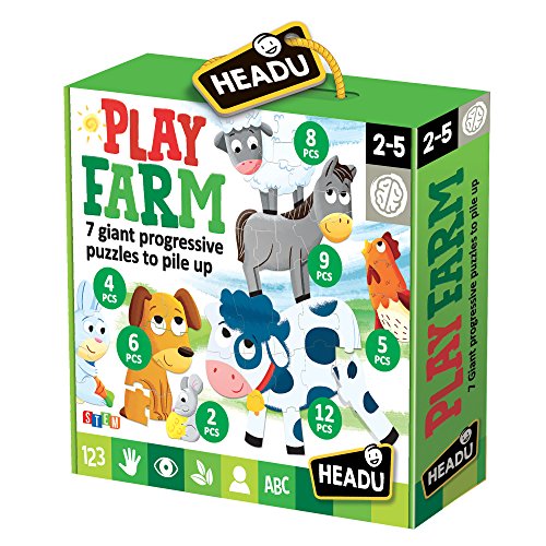 Headu 1041737-My Farm-Pensamiento lógico-Juego Infantil Educativo Stem Conocimiento Animal, Multicolor (IT20775)