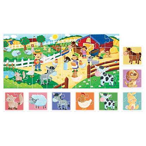 Headu-It20867 Headu 1041741-My Farm-Juego Puzzle Infantil Educativo Mundo Animal, Multicolor (IT20867)