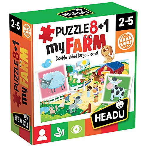 Headu-It20867 Headu 1041741-My Farm-Juego Puzzle Infantil Educativo Mundo Animal, Multicolor (IT20867)