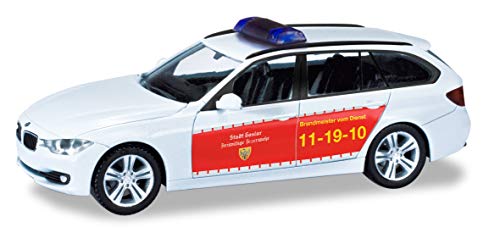 herpa 3er Feuerwehr in Zum Basteln Sammeln und als Geschenk BMW Serie 3 Touring Goslar Fire Brigade en Miniatura para coleccionar artesanías y como Regalo, Multicolor (094894)