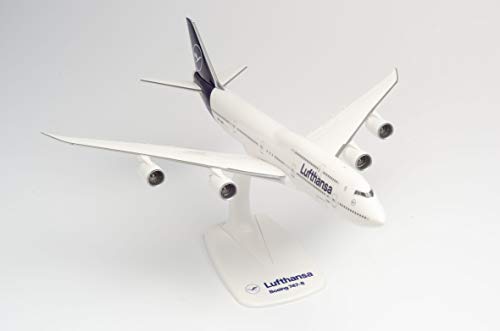 Herpa 611930-Boeing 747-8, Intercontinental, biplano de Lufthansa, Alas, avión con Soporte, fabricación, Modelos en Miniatura, Objeto de colección, plástico, Ajuste a presión-Escala 1:250 (611930)