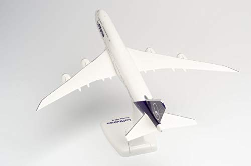 Herpa 611930-Boeing 747-8, Intercontinental, biplano de Lufthansa, Alas, avión con Soporte, fabricación, Modelos en Miniatura, Objeto de colección, plástico, Ajuste a presión-Escala 1:250 (611930)